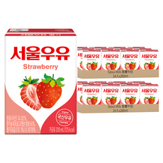 Seoul Milk 首爾牛奶 草莓風味牛奶, 48入, 200ml