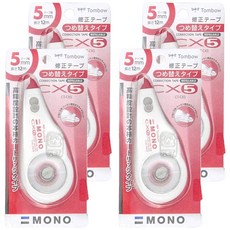 Tombow 蜻蜓牌 MONO CX5 5mm 修正帶, 可替換內帶, CT-CX5, 4個