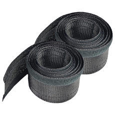 導線駭客 電線收納保護套/環保阻燃高彈性魔鬼氈網管套 20MM/5M, 黑色, 2捲