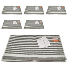 MORINO 摩力諾 抗菌防臭條紋方巾 棉紗 35 x 33cm, 顏色隨機, 6條