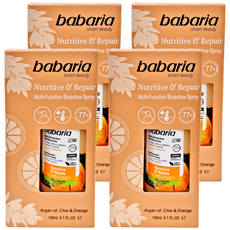 babaria 多效髮絲滋養修護噴霧, 奇亞籽+甜橙, 摩洛哥堅果油, 馬魯拉油, 150ml, 4瓶