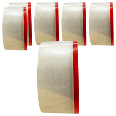 CLEAN 克林 易撕環保封箱膠帶 4.8cm x 80m, 紅邊 + 透明色, 6捲