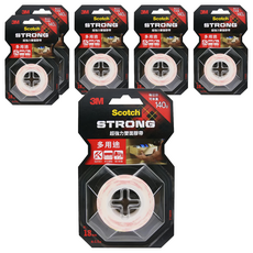 3M Scotch 超強力雙面膠帶 多用途 V1805N 18mm x 1.5m, 紅色, 6捲