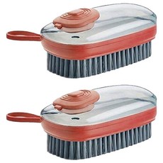 葉子小舖 按壓給液壓清潔刷, 紅色, 2個