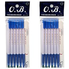 O.B 中性筆 6入 附贈品, #200a-6p, 2組