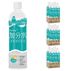 nulife 生活 加分水Dewy+運動補給飲料, 12瓶, 600ml