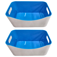 KEYWAY 聯府 收納籃 3.45L, 白色 + 藍色, 2個