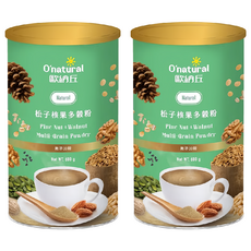 O'natural 歐納丘 松子核果多穀粉, 原豆研磨保留營養, 不添加防腐劑, 全素可食, 600g, 2罐