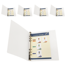 特 極簡風PP 鐵夾 6孔 A5, 5個, 白色