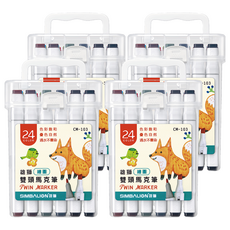SIMBALION 雄獅 繪圖雙頭馬克筆 CM-103, 24色, 4盒