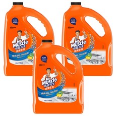 Mr Muscle 威猛先生 廚房清潔劑 清爽檸檬 橫掃油垢 淨味清新 除菌99.9%, 3.785L, 3桶