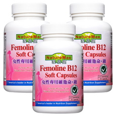 NatureMax家倍健 Femoline B12 女性專用維他命+鐵 軟膠囊, 30顆, 3罐