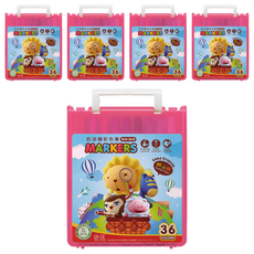 SIMBALION 雄獅 BLM 透明盒彩色筆 粉紅, 36色, 5盒