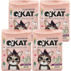 O'KAT 美喵人生 條狀豌豆凝結砂 (蘋果冰淇淋), 會呼吸, 100%天然可生物分解, 6L, 4包