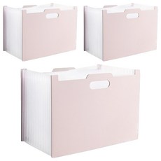 Aster 13格風琴文件整理夾, 3個, 粉色