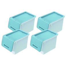 KEYWAY 村田直取式整理箱 30L, 藍色, 4個