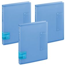 KyOKUTO 30孔半透明資料夾 LN650B A4, 藍色, 3本