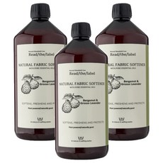 Read The Label by Vanilla Blanc 頂級天然衣物柔軟精 柑橘薰衣草 英國製, 3瓶, 1L