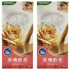飛燕煉乳 一口真 玫瑰奶茶 Set, 全食材潔淨配方, 12g, 7條, 2盒
