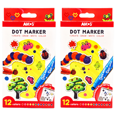 AMOS 阿摩司 點點彩色筆 12色, 2組
