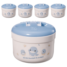 KU.KU Duckbill 酷咕鴨 藍色密封式兩用粉撲盒 附粉撲, 50ml, 5個