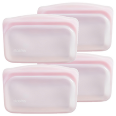 stasher 長形矽膠密封袋 - 按壓自密封 健康安全環保, 355ml, 4個, 1入