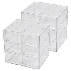 宮格分隔收納盒 6宮格, 透明色, 2個