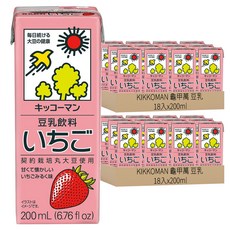 KIKKOMAN 龜甲萬 豆乳 草莓風味, 200mL (6.76 fl oz) x 18入, 36入