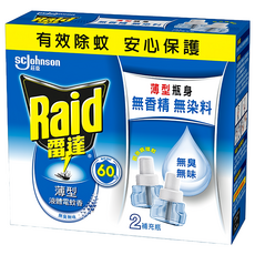 雷達 超智慧薄型液體電蚊香補充瓶 2入 無香精 無染料, 82ml, 1盒