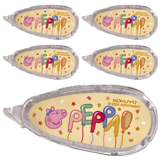 KOKUYO 國譽 象牙白可替換式修正帶 佩佩豬聯名款 5mmx8m, 黃色, 5個