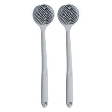 efactory Judy N 雙面柔軟矽膠沐浴刷, 2個, 1入, 灰色