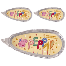 KOKUYO 國譽 象牙白可替換式修正帶 佩佩豬聯名款 5mmx8m, 黃色, 3個