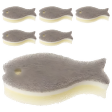 Marna 小魚造型清潔用海綿，尺寸142x66x35mm, 1入, 6個