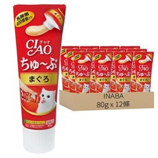 INABA CIAO 啾嚕 乳酸菌肉泥膏, 鮪魚, 80g, 12條
