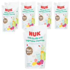 NUK 植萃奶瓶蔬果清潔液 補充包 750ml*6包 溫和清潔