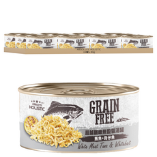 ABSOLUTE HOLISTIC 副食貓湯罐, 鮪魚 + 吻仔魚, 80g, 24罐