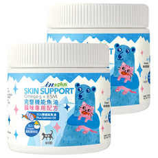 in plus 贏 完整機能魚油 貓咪專用配方, 添加挪威鮭魚油, 含Omega-3, CoQ10, Ovopet專利蛋殼膜, 90顆, 綜合營養劑, 2罐