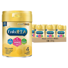 Mead Johnson 美強生 Enfa A+ 優生4兒童營養配方 HMO新配方 3~7歲, 850g, 6罐
