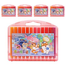 PENROTE 筆樂 柴語錄24色易水洗彩色筆, 粉紅色, 5盒