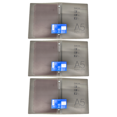 KyOKUTO 20孔薄型3用資料夾 A5, 透明黑, 3個