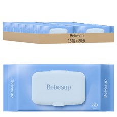 Bebesup Clean Bidet 廁所用濕紙巾 附蓋型, 16個, 55g, 80張