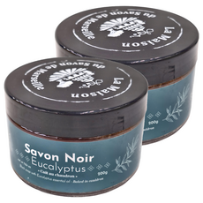 PURESENCE 樸香氛 法國馬賽皂之家 土耳其哈曼 柔膚黑皂膏 護膚尤加利, 200g, 2罐