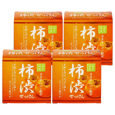 clover日本製洗顏皂-柿 80g 4入, 深層清潔毛孔、保濕滋潤肌膚