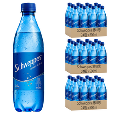 Schweppes 舒味思 氣泡水 原味 500ml, 無糖, 無熱量, 層次氣泡創造豐富口感, 24瓶, 72瓶
