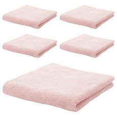 hiorie 日本桃雪 居家毛巾 輕薄快乾, 粉紅色, 5條