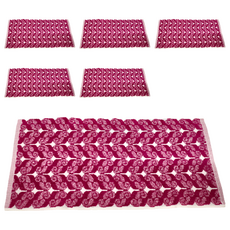 LIFE 來福牌 幻蝶森林毛巾 33*76CM 100G 100%棉 台灣製造, 紅色, 6條