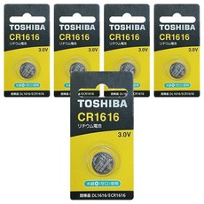 TOSHIBA 東芝 鈕扣電池 CR1616, 1入, 5個