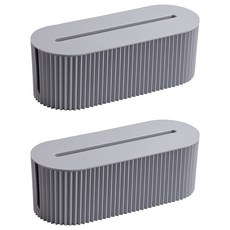 isona 愛收納 延長線收納盒, 2個, 灰色