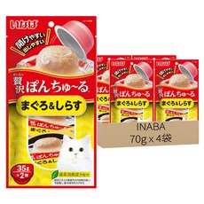 INABA CIAO 啾嚕 豪華果凍杯 2個, 鮪魚 + 吻仔魚, 70g, 4袋