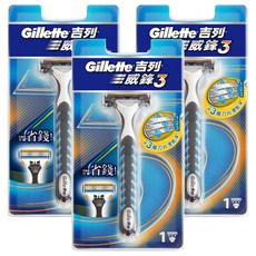 Gillette 吉列 威鋒三層刮鬍刀 刀架+刀頭, 1入, 3組